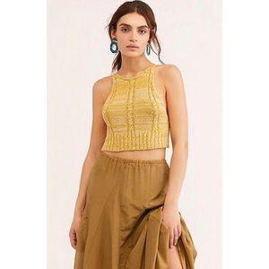 Free People Bombshell Knit Honey Crop Tank Top